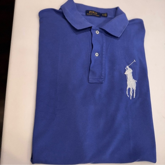 Polo Ralph Lauren Big Pony Polo/Golf Shirt Short Sleeves Blue Sz XLT - Picture 10 of 10